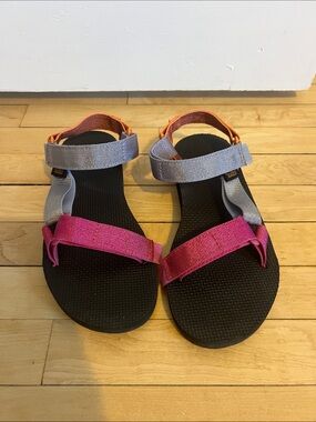 Teva Multicolor Strap Sandals — Pink, Gray, Orange